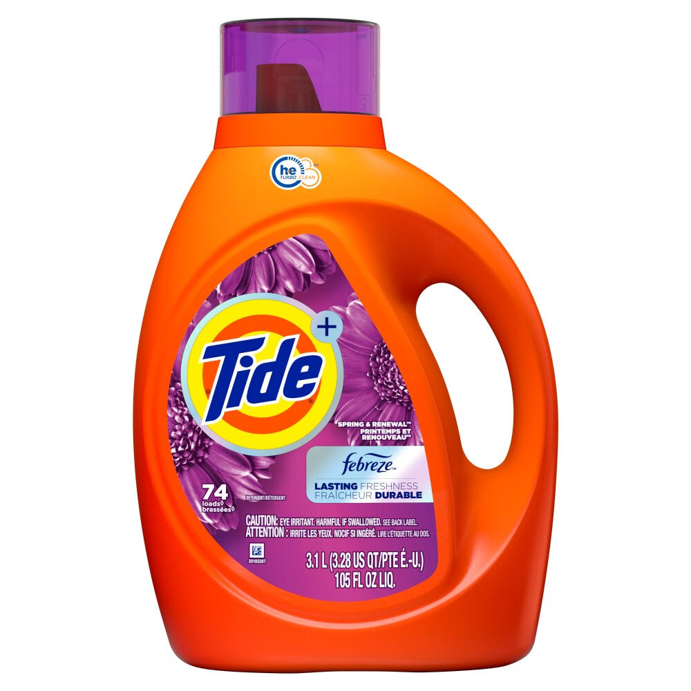 a95372e542a4b45aab0fd9a55a1f8a2c73621ba80b394c112b7ad5b022b675b2.jpg Tide with Febreze Spring & Renewal Liquid Laundry Detergent 105 fl oz - Image 1