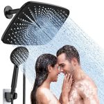 Veken 12 inch High Pressure Rain Shower Head -Shower Heads with 5 Modes Handheld Spray Combo- Wide Rainfall Shower with 70" Hose - Adjustable Dual