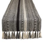 DII Black Braided Stripe Table Runner