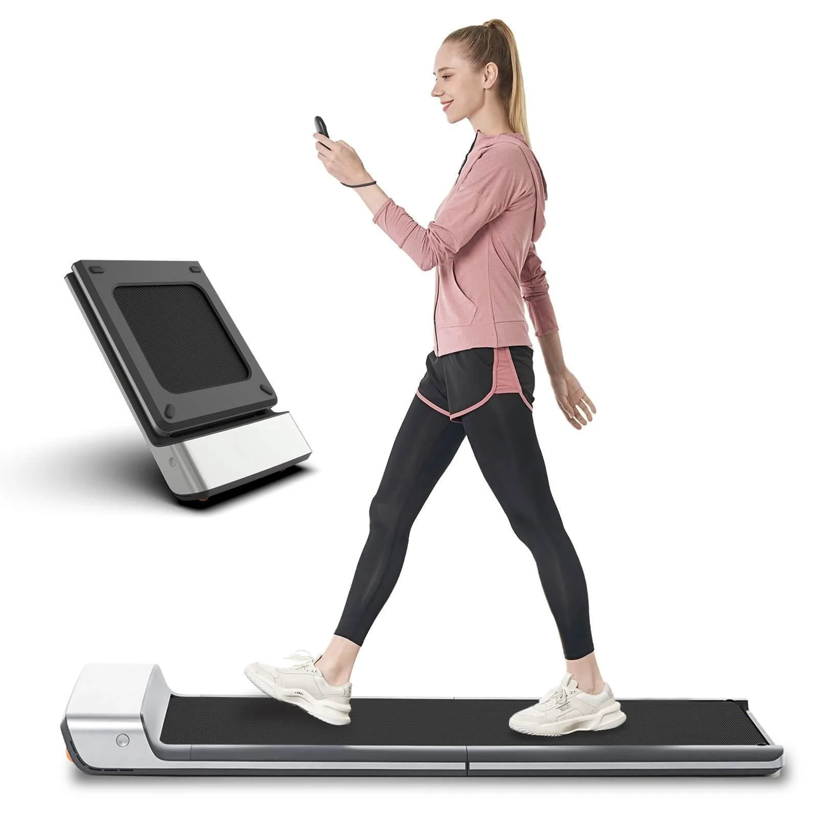 a9a443b4f7010d72c4ad21d3828b3be1adbeac74b533446ea107a6b56e38dc5f.webp Walkingpad Folding Treadmill, Ultra Slim Foldable Treadmill Smart Fold Walking Pad Portable Safety Non Holder Gym and Running Device P1 Grey 0.5 - 3.72MPH - Image 1