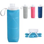 Special Made Collapsible Water Bottles Cups Leakproof Valve Reusable BPA Free Silicone Foldable Travel Water Bottle Cup for Gym Camping Hiking