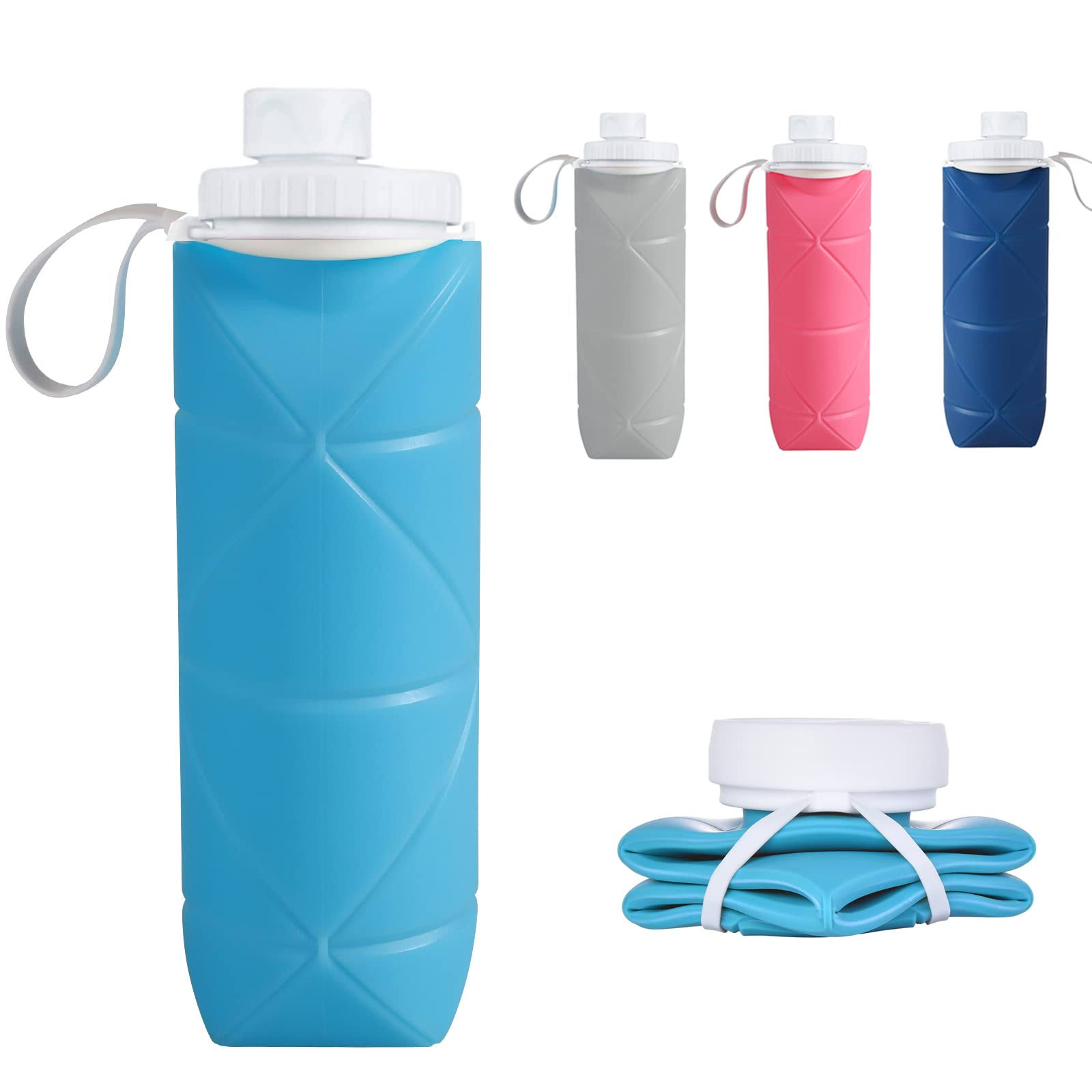 a9a90d0cd094d3ad0a149fe6224ca1b72ae569cc9329b2dad81199aa7122f037.jpg Special Made Collapsible Water Bottles Cups Leakproof Valve Reusable BPA Free Silicone Foldable Travel Water Bottle Cup for Gym Camping Hiking - Image 1