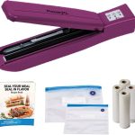 PowerXL Duo NutriSealer Food Vacuum Sealer Machine with Vacuum Seal Bags & Rolls, Double Airtight Sealing with Built-In Cutter Remanufactured, Purple