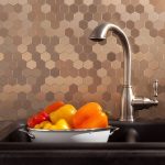 Aspect Peel and Stick Backsplash 11in x 4in Honeycomb Champagne Matted Metal Tile for Kitchen Bathrooms 3-Pack