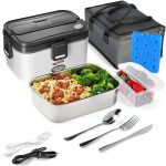 Brewedge Electric Lunch Box, 1.8L Capacity, 70W Fast Heating, Leak-Proof, BPA-Free, Includes Cutlery Set and Ice Pack