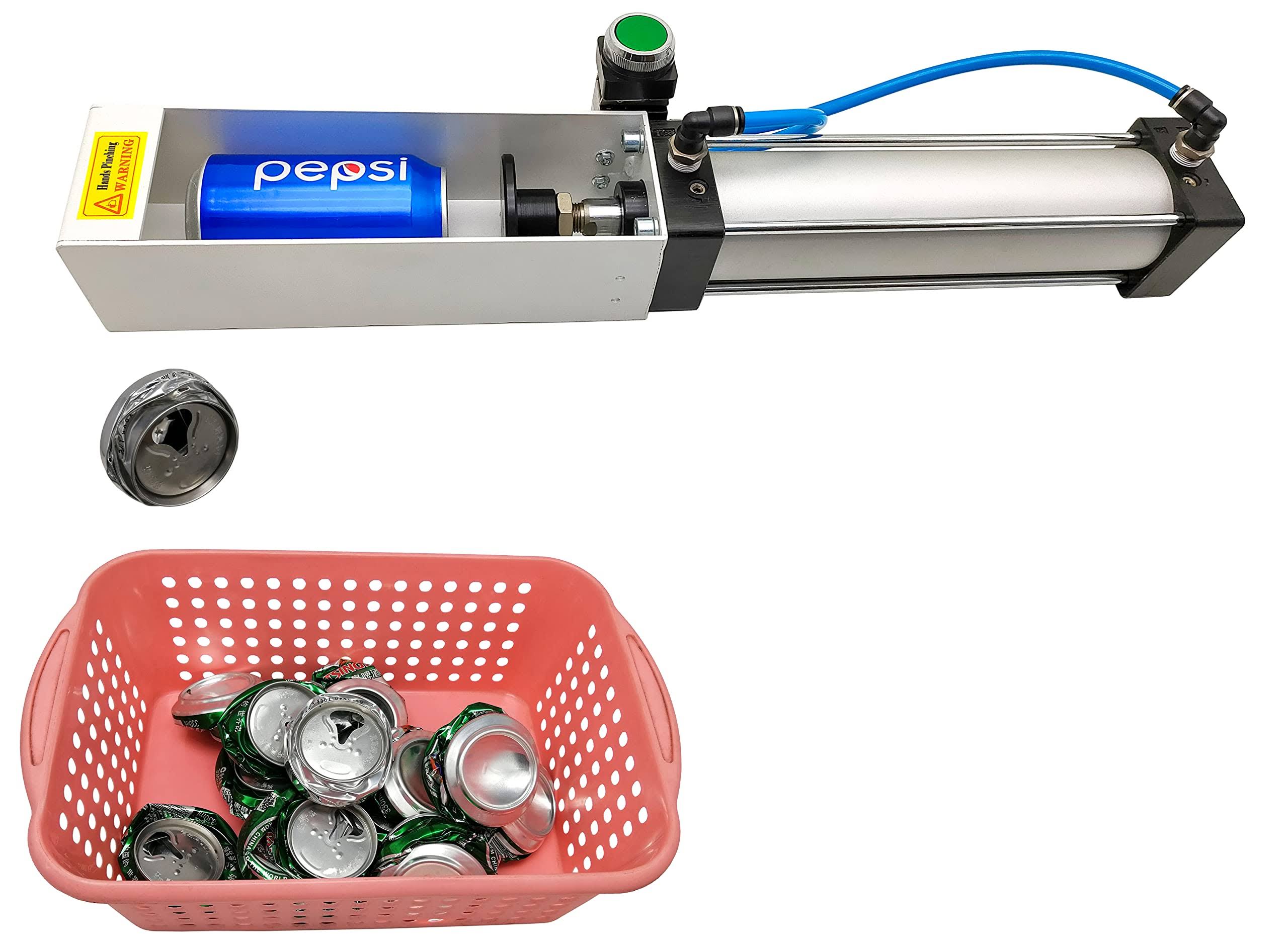 a9fc4f68c9c85c0f71ddfd008d0d3328a41d4da5ee2dde8d776afb9d6464aed8.jpg Aluminum Can Crusher, Heavy Duty Pneumatic Cylinder Soda Beer Can Crusher, Eco-Friendly Recycling Tool - Image 1
