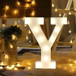 LED Marquee Letter Lights Sign Y 26 Alphabet Light Up Letters Sign for Night Light Wedding Birthday Party Battery Powered Christmas Lamp Home Bar