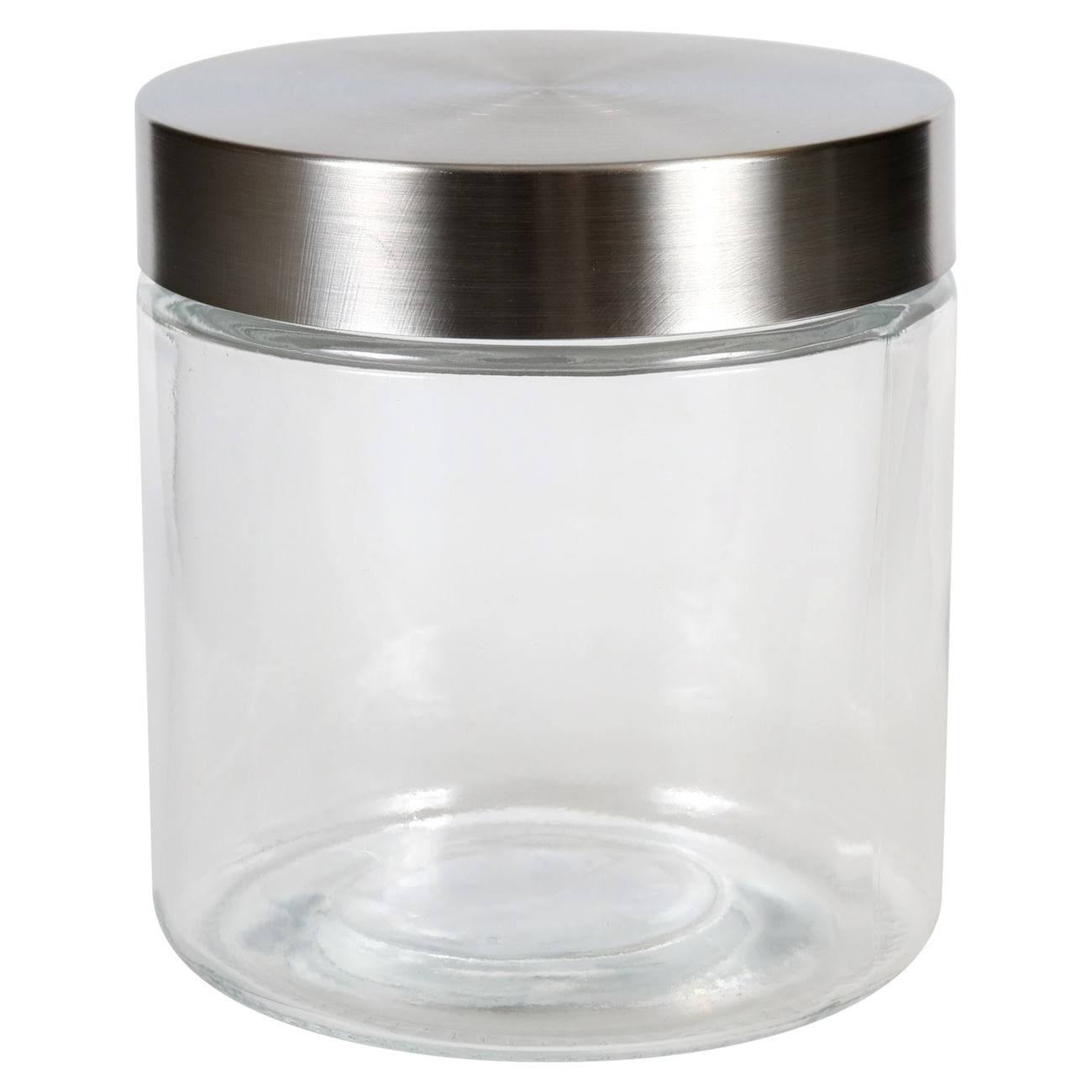 aa26386598feb1e736f0fe79c3af44ae18a3d715f904082858428e53a0f1b98a.jpg Glass Jars with Stainless Steel Lids 29.75-fl.oz. - Image 1