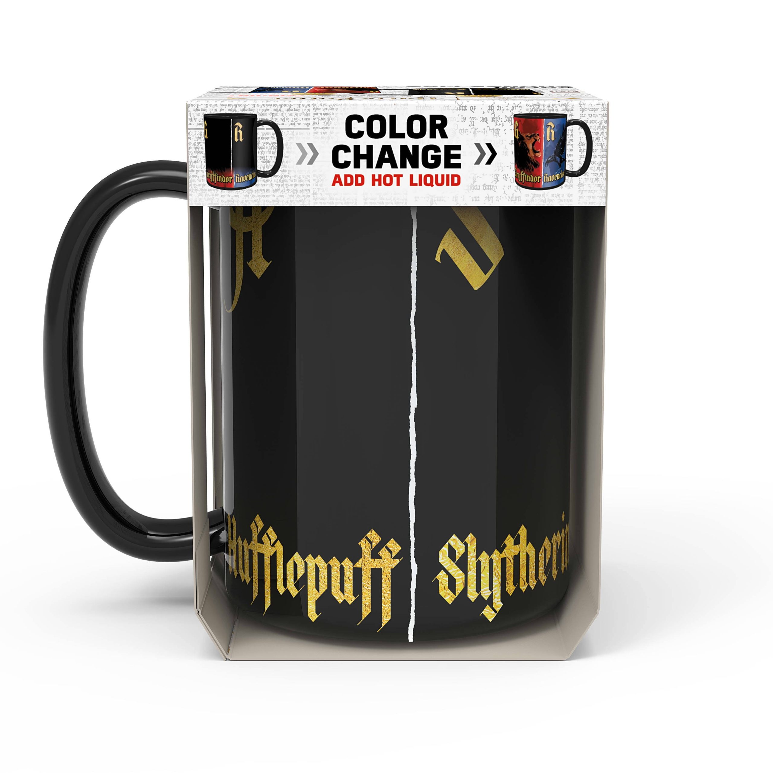 aa34caae82f1b6ad6bca8afdd059955c902efee79f720c89a8ca9129349df9cf.jpg Harry Potter Houses Color Change Mug 15oz - Image 1