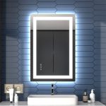 ExBrite 24 x 36 inch LED Bathroom Light Mirror,Anti Fog,Dimmable,Dual Lighting Mode,Tempered Glass