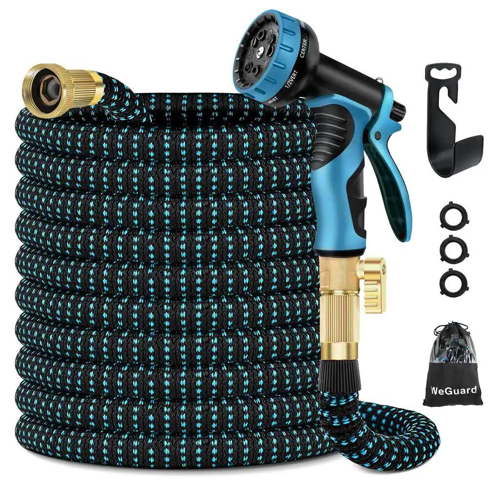 3/4 in. 100 ft. Expandable Garden Hose Flexible Water Hose with 10 Function Nozzle Durable 3750D Water Hose