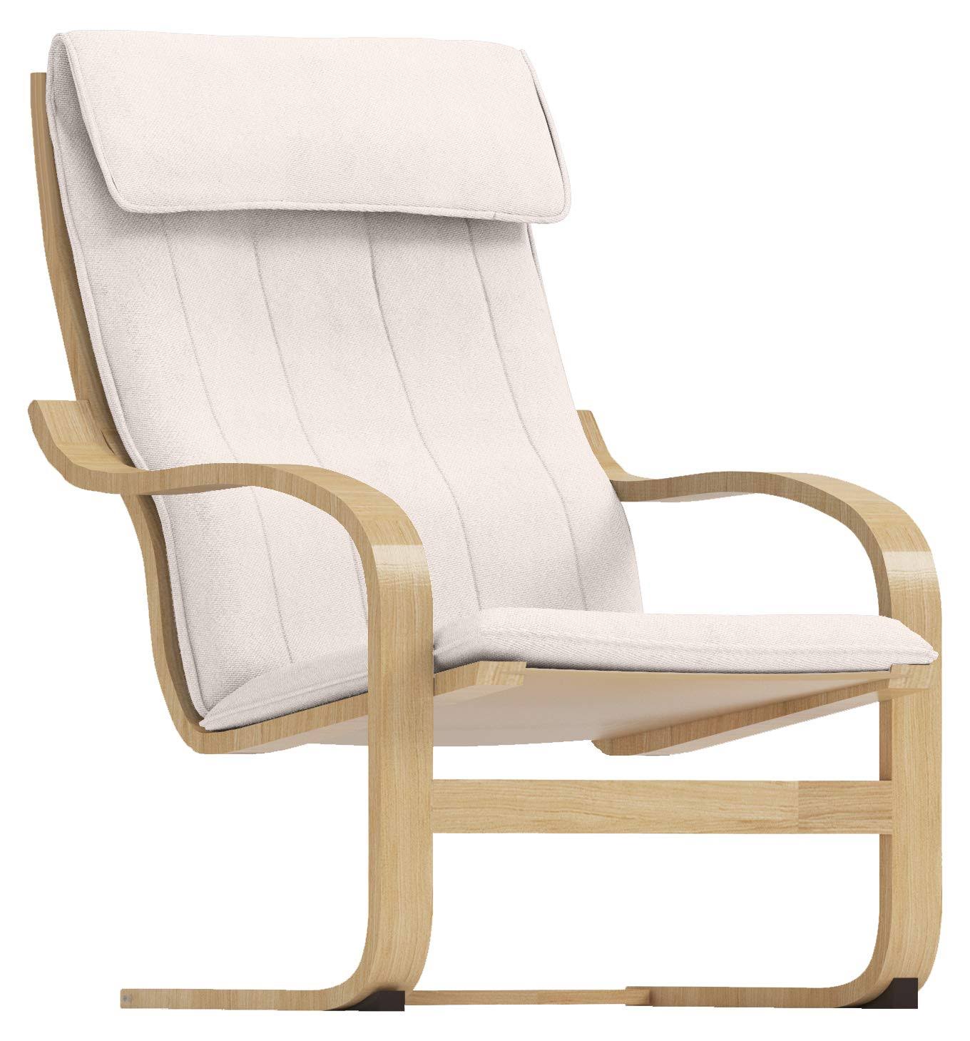 aa4404beeea84465a38c5e78e2f43371b36ef90ec1b5de1a2ce72bcedd7de161.jpg Hometown Market The Heavy Duty Poang Chair Cover Compatible with Ikea Poang Armchair Slipcovers. (Polyester Flax Beige) - Image 1