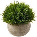 Ogrmar Mini Plastic Artificial Plants Grass in Pot/Small Artificial Faux Greenery/Mini Plants Topiary Shrubs Fake Plants for Bathroom, House
