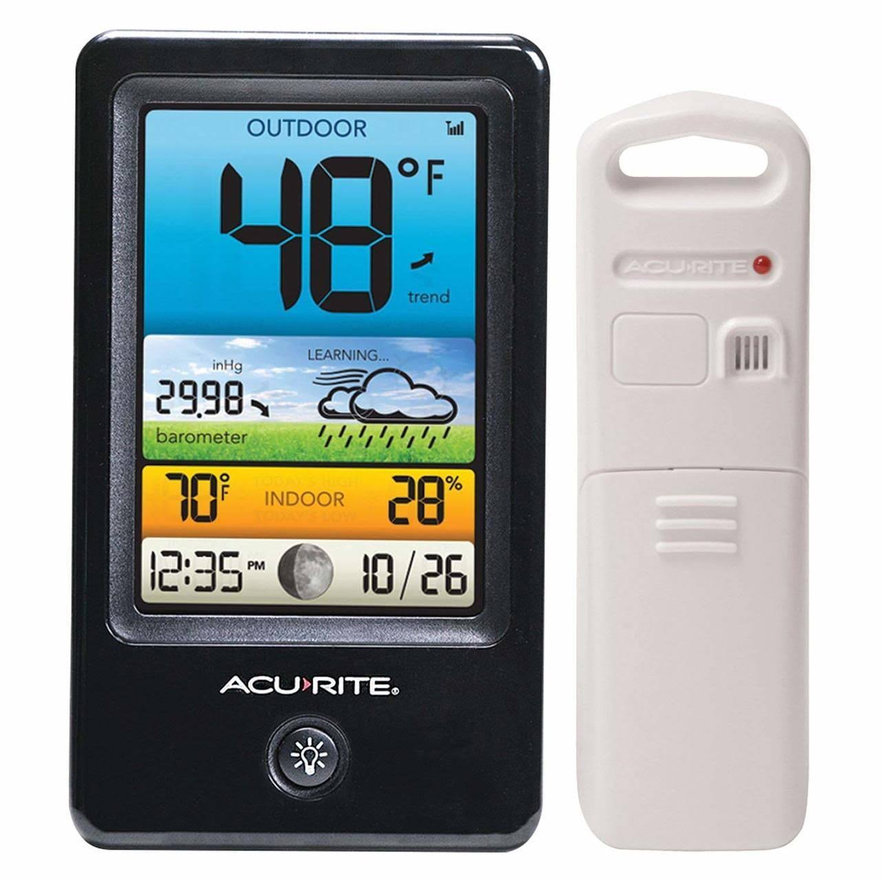 aa586b3e23104cb7c6da154488e3c377457480a3953caf8cd81835c0496c9d0d.jpg Acurite Wireless Color Forecaster with Temperature & Humidity - Each - Image 1