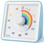 LIORQUE 60 Minute Visual Timer for Kids, Visual Countdown Timer for Classroom Office Kitchen with 'Rainbow' Pattern Design, Pomodoro Timer with Silent