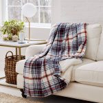 Eddie Bauer | Smart Heated Electric Throw Blanket - Reversible Sherpa Plaid Blue
