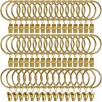 LLPJS 60 Pack Metal Curtain Rings with Clips, Curtain Clip Rings Hooks for Hanging Drapery Drapes Bows, Curtain Rod Rings 1.5 inch Interior Diameter