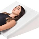 Healthex Bed Wedge Pillow Cooling Memory Foam Top ÿ 8" 24" 24" Elevated Support Cushion, Triangle Wedge Pillow for Sleeping, Lower Back Pain, Acid