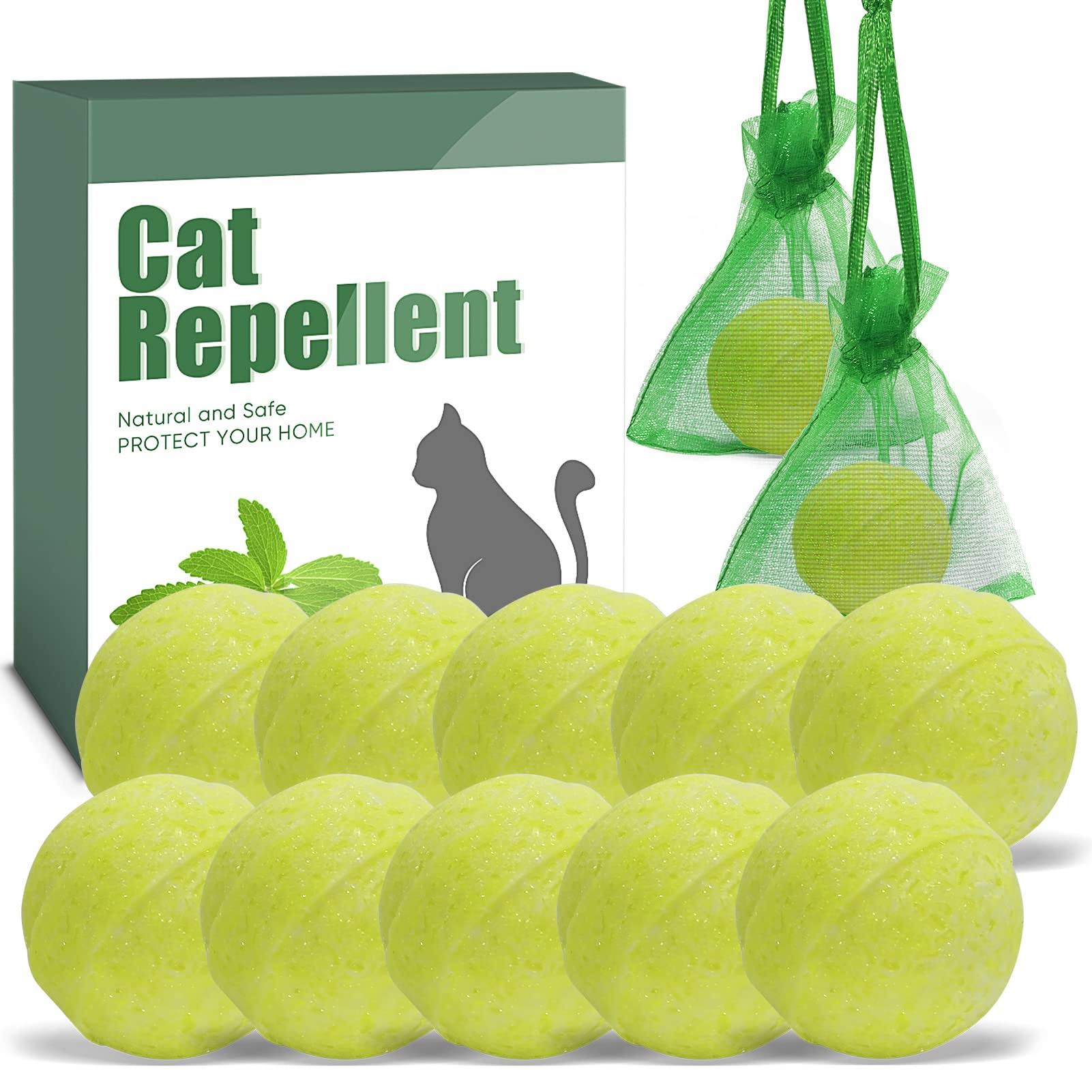 aa8e01bf64e8944fece5540354b14a302f18cd0bede17afc9810d352e2a63245.jpg 10 Pack Natural Cat Repellent Outdoor Indoor, Peppermint Oil Cat Deterrent Outdoor Repels Cat Dog Deer Rabbit from Garden Yard Lawn Home Keep Your - Image 1