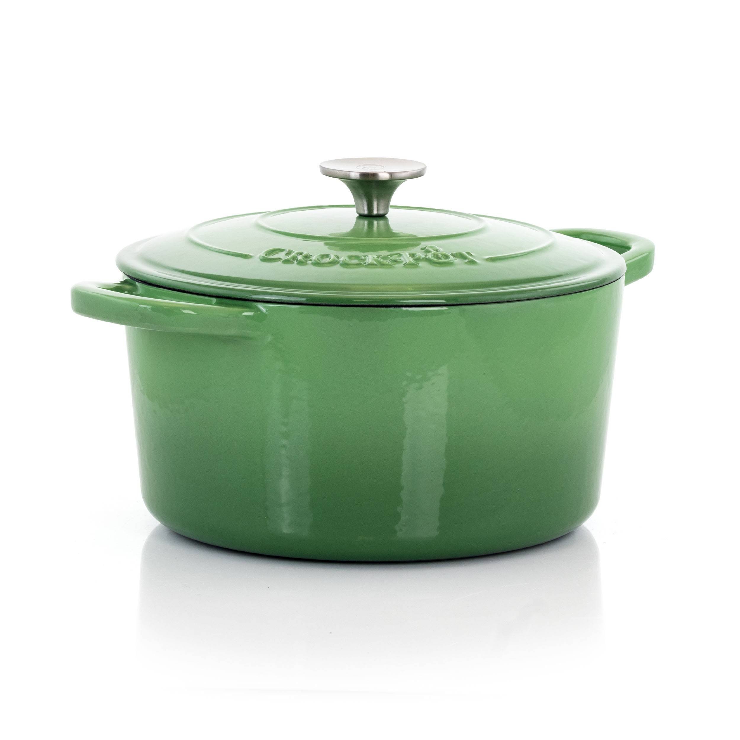 aaa9ec2fb5c858c6c3d11bb21d1af8bfe1d6c5ded9cb9a0798f7a0ec145d5a4f.jpg Crock-Pot 5 qt. Artisan Enameled Cast Iron Dutch Oven in Pistachio Green - 2 Piece - Image 1