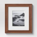 New - 16" x 20" Matted to 11" x 14" Wood Wall Frame Midtone Woodgrain - Threshold
