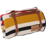 Pendleton Bridger Striped Wool Blanket with Carrier Throw Boulder Stripe