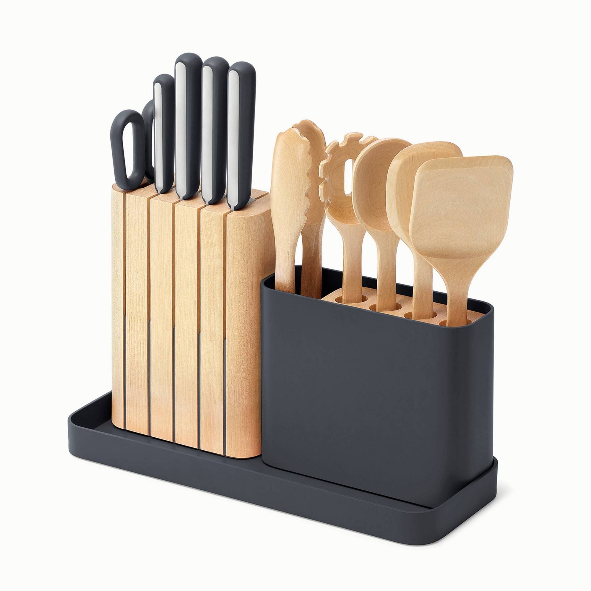 aac60765e8b1dd561367a017b58563d421d83f814b664b08a56abf439bc29f99.jpg Caraway 14-Piece Knife & Utensils Prep Set in Charcoal - Image 1