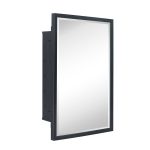 Ebern Designs 423205828B184B1CB6646F4D3D31B555 Recessed Framed Bathroom Medicine Cabinet with Mirror Finish: Black