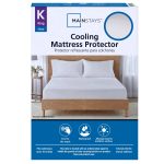 Mainstays Cooling Waterproof Fitted Mattress Protector, King, White