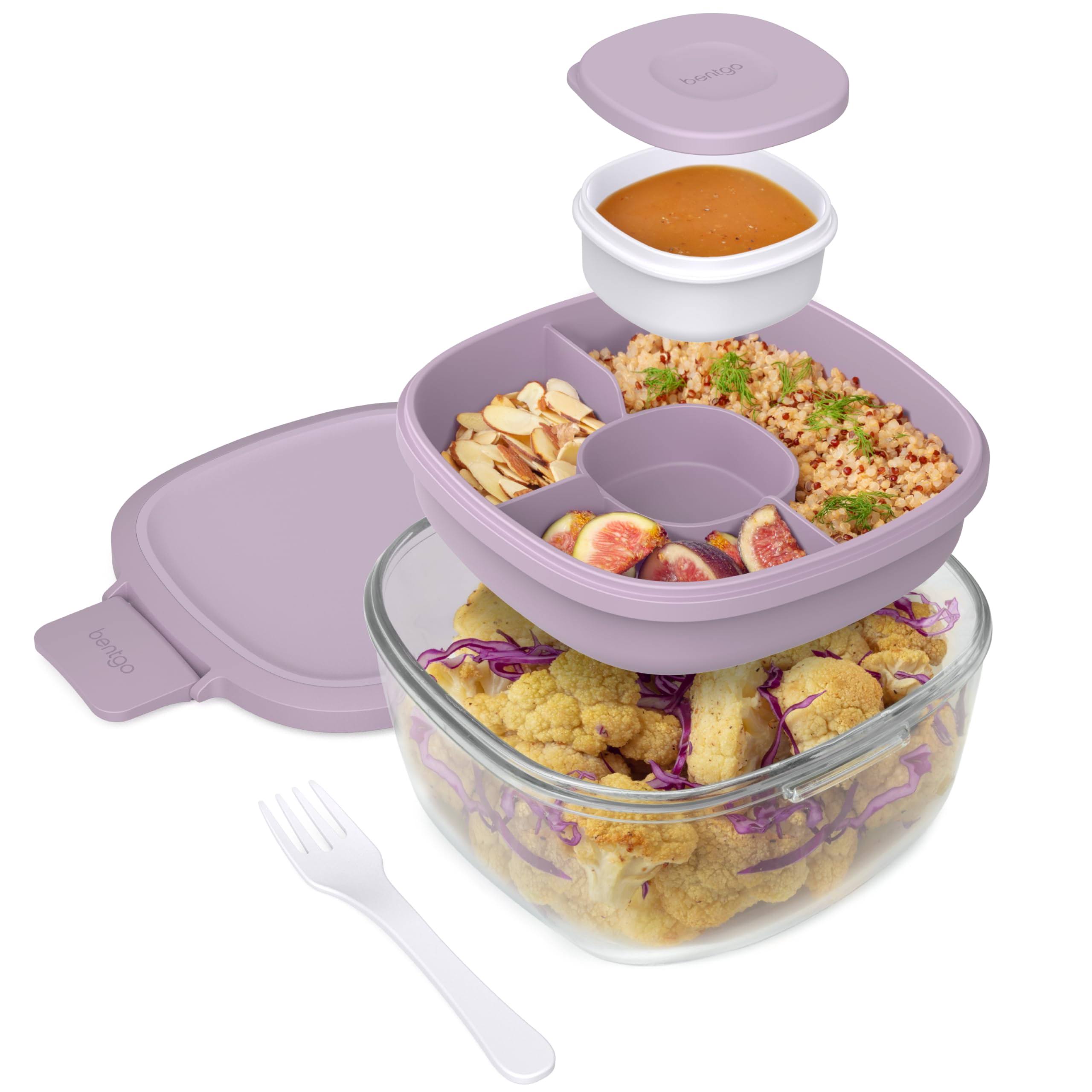 ab1e348a7410d5538687b95180e7591af6870ace7711a19a44044d0567df30e4.jpg Bentgo Glass Salad Container, Lavender - Image 1
