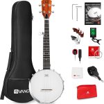 Banjo 5 String Full Size Banjos Set with Resonator. Remo Head. Beginner Banjo Kit with Closed Back. Premium Accessories for Adults. Teenager