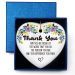 Thank You Gifts, May You Be Proud of The Difference You Make, Ornament Keepsake Sign Heart Plaque Retirement Gifts for Women Friends Leaving