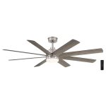 Home Decorators Collection YG908A-BN Celene 62 in. Integrated LED Indoor/Outdoor Brushed Nickel Ceiling Fan with Light and Remote Control with CCT