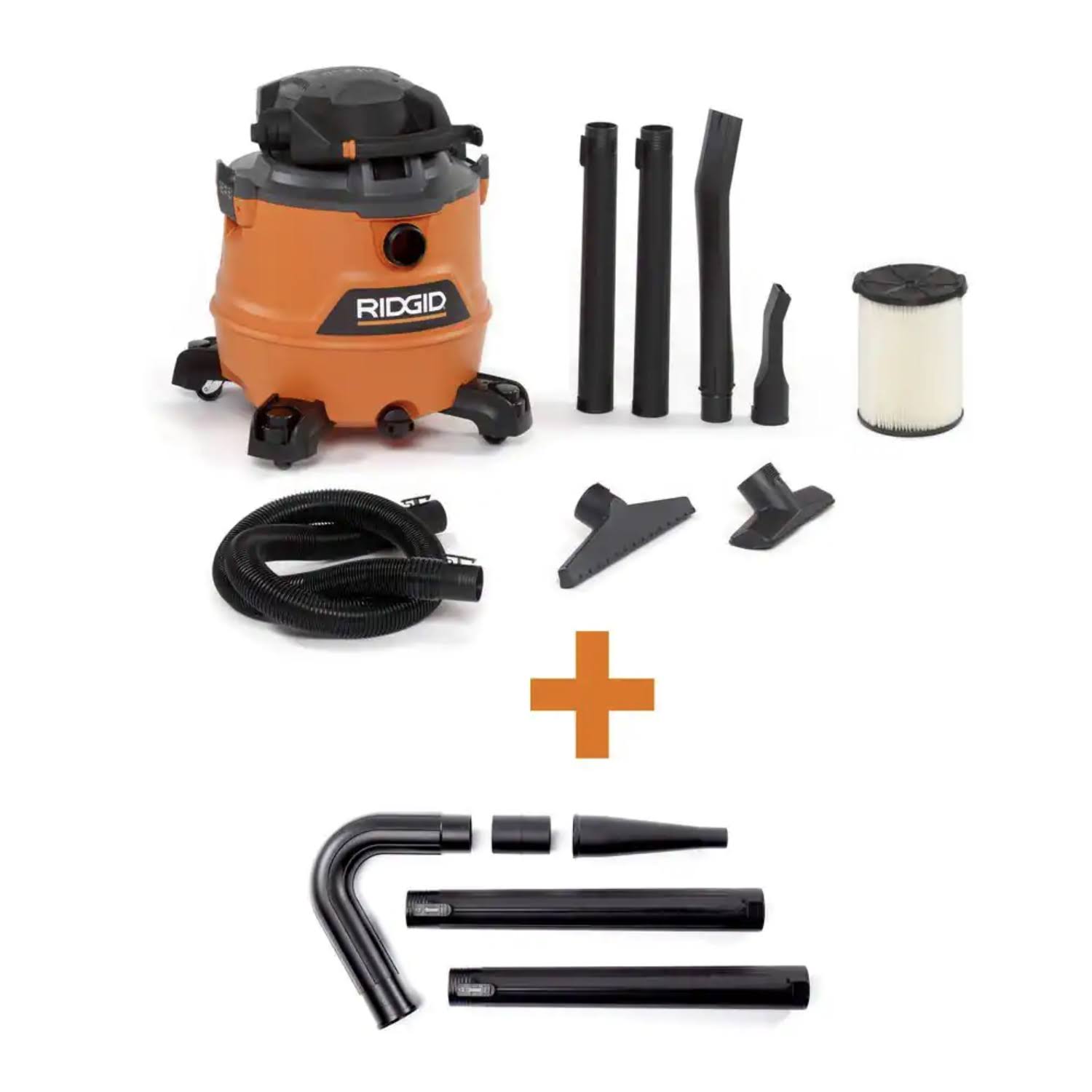 ab76e09dba726b60f20b1a0ab6d3506097f61b61918cce9182c3748a20a91ff3.jpg Ridgid 16 Gallon 6.5 Peak HP NXT Wet/Dry Shop Vacuum with Detachable Blower, Filter, Hose, Accessories and Gutter Cleaning Kit - Image 1