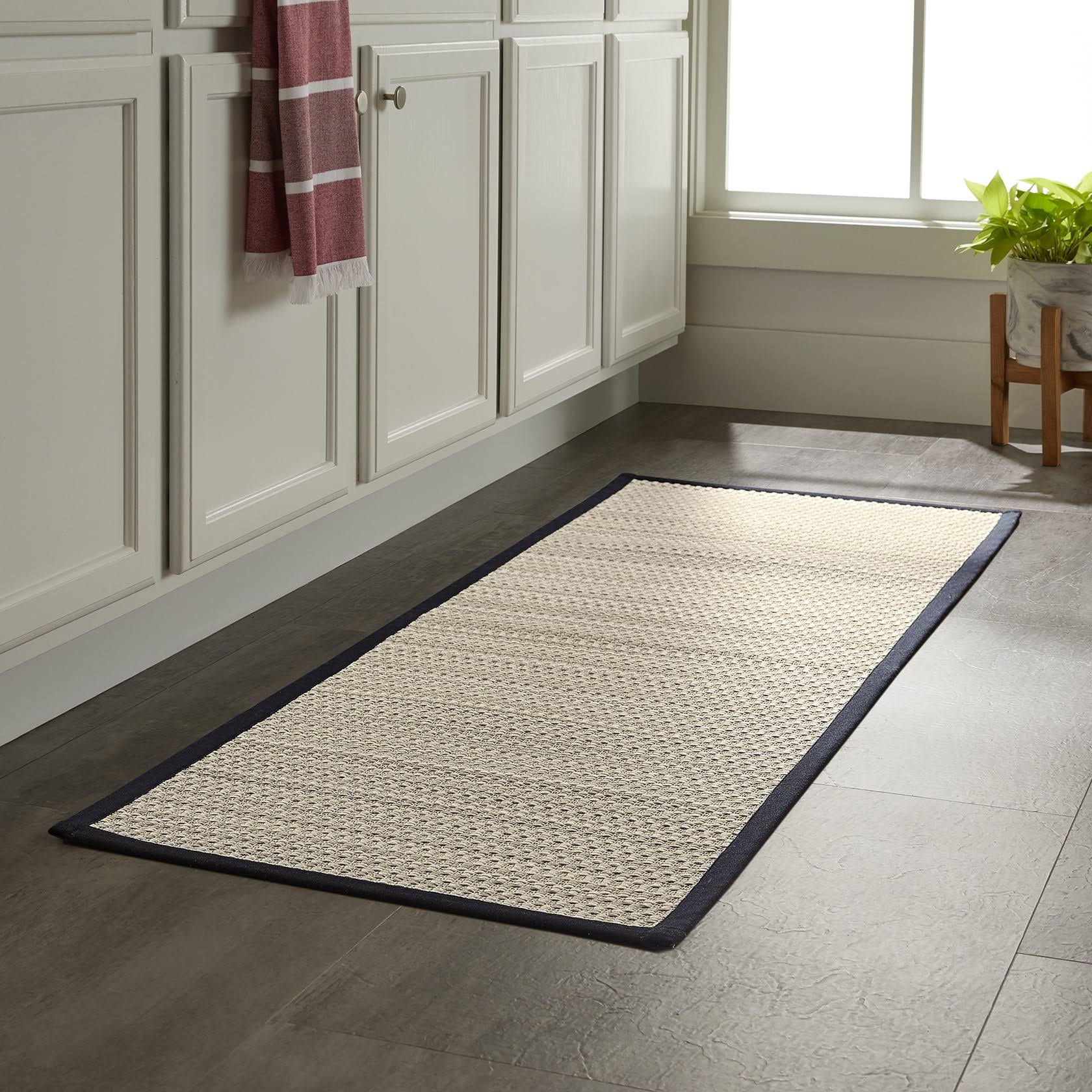 ab8dbd2c5a9080860294512d6af874262ac8feeaf2b399f6dc7144abc69ea768.jpg Better Homes & Gardens Woven Kitchen Runner - Black Border - Image 1