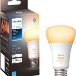 Philips - Hue A19 Bluetooth 75W Smart LED Bulb - White Ambiance