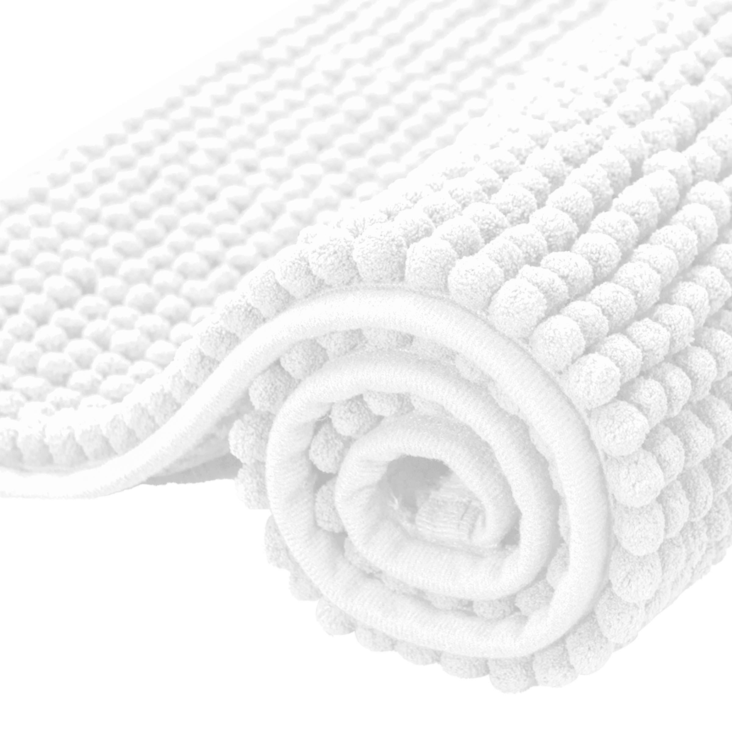 abb0c032befc2d82666b44fcaad30585a9583a1e56ec0159494b0740527e1c68.jpg Subrtex Bathroom Rugs Chenille Bath Rug Soft Short Plush Bath Mat Soft Shower Mat Water Absorbent Shower Mat Quick Dry Machine Washable(white,20 x 32) - Image 1