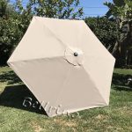 Bellrino Decor Replacement Light Coffee Tan Strong Thick Umbrella Canopy for 9ft 6 Ribs Canopy Only
