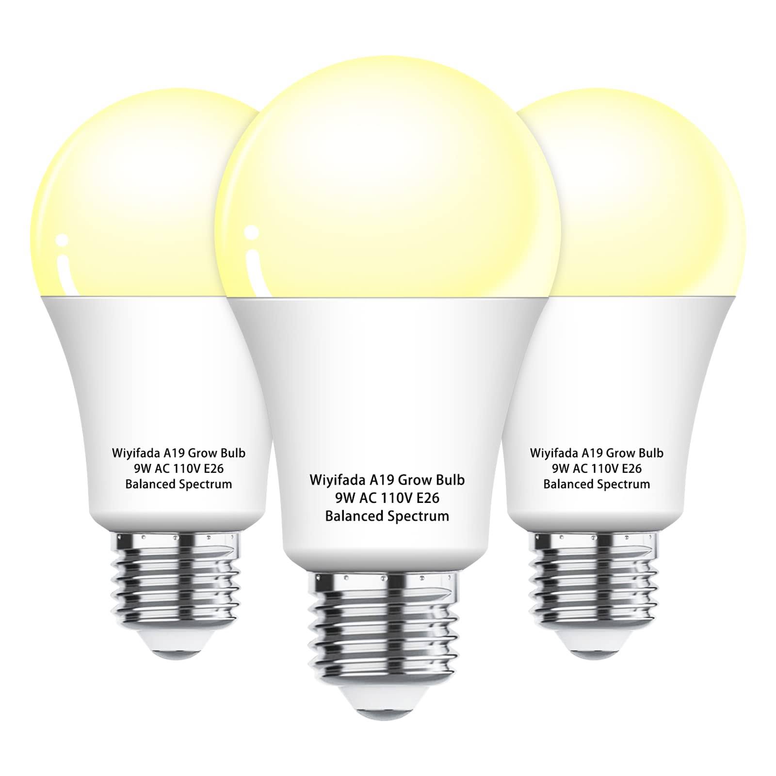 abc857ec983e8a85729dec51be538f41f8b41df58fe0f1b13efd06e0c3470b69.jpg 3 Pack A19 Full Spectrum LED Bulb Indoor Grow Light - Image 1