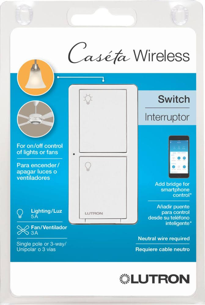abd644dcd20986ee1d5a9e1331296222e45194cbe6a5843edf6ee4c10c0c7e28.jpg Lutron PD-5ANS-WH-R Caseta Wireless Smart Lighting Switch - Image 1