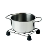 Zaldy Telescopic Trivet - Expandable Stainless Steel Pot Stand for Large Roasting Pans - Heat Resistant Heavy Duty Kitchen Cooling Rack - Modern Silver/Black