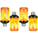 Y- Stop LED Flame Light Bulbs, 4 Modes Flickering Light Bulb with Upside Down Effect, E26 Base Fire Bulb for Halloween, Christmas Decorations, Party