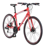 Kempo Hybrid Bike, 700c Wheels, 21 Speeds, Mens Frame, Red