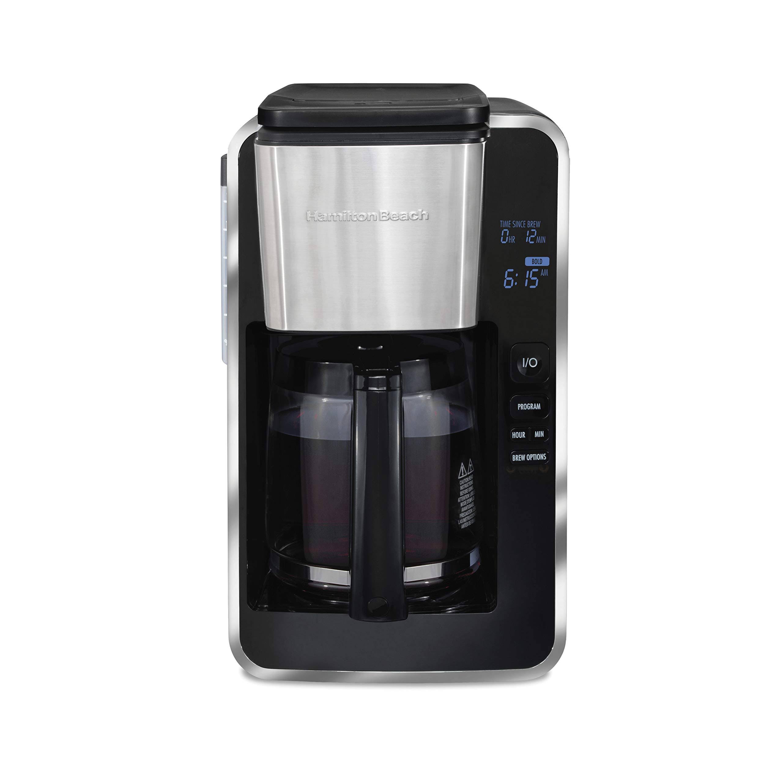 ac30f85087cf99c6924141ef6fa9c69f9a6fc10767618cd5d636613726e7a5ab.jpg FrontFill Deluxe 12-Cup Black Programmable Drip Coffee Maker - Image 1