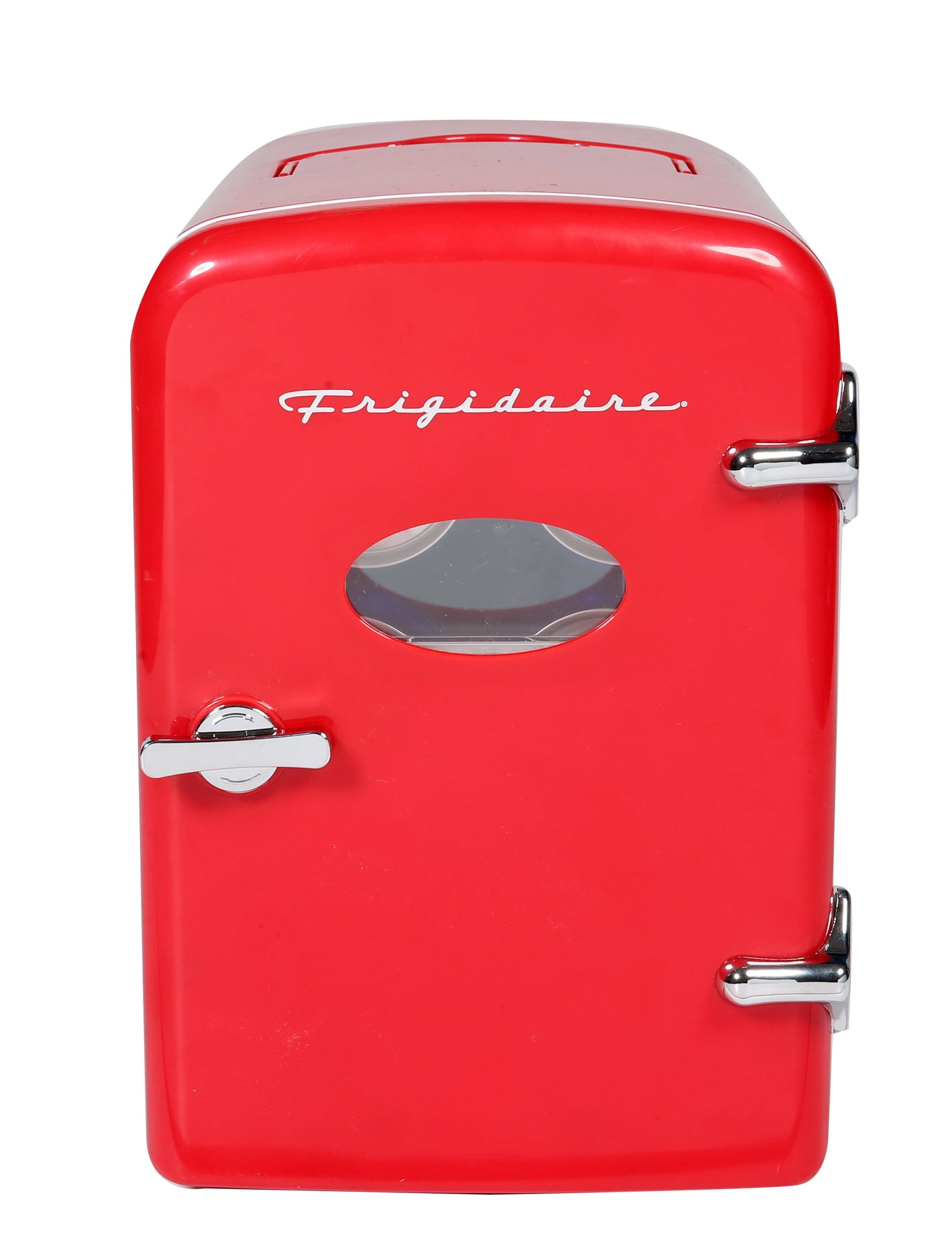 ac438ac5f083b5dd0b42225a634c1de525f0cacd37b9bb37abb53f6a3ecbbe7d.jpg Frigidaire Portable Retro 9-Can Mini Fridge - Red EFMIS175 - Image 1