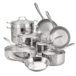 14 Piece Tri - Ply Clad Stainless Steel Cookware Set with Glass Lids