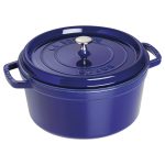 Staub Cast Iron Round Dutch Oven Dark Blue 7 Quarts