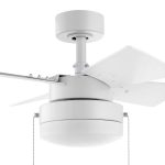Hampton Bay YG922B-MWH Metarie II 24 in. Indoor Matte White Ceiling Fan with Light