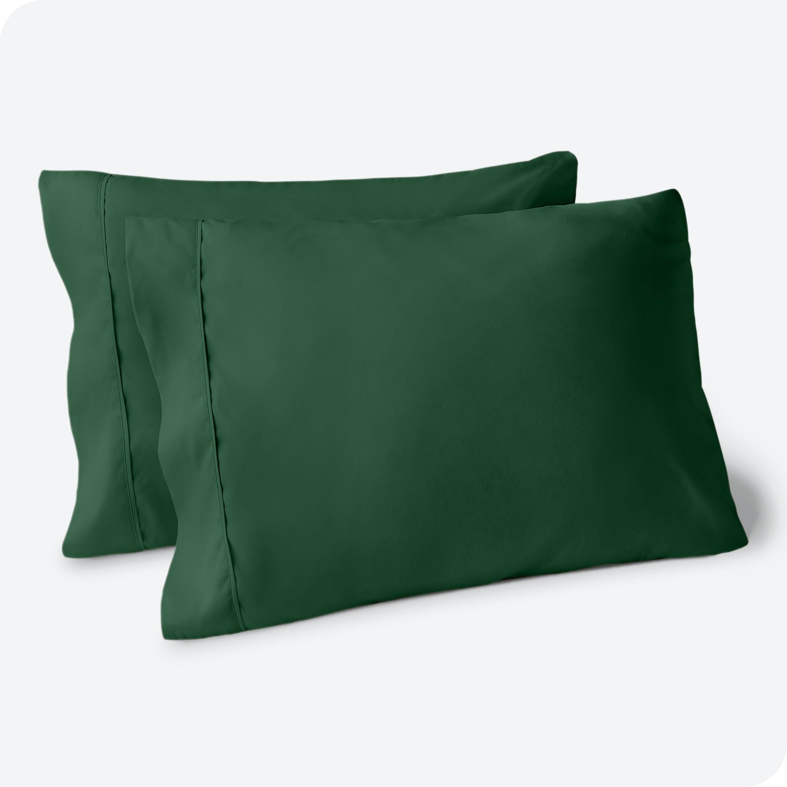 ac9dcc17eead639547a3412f3d4b85656ed3e18936af18497b18eb4eba68382c.jpg Ultra-Soft Microfiber Pillowcase (Set of 2) Bare Home Color: Forest Green, Size: Standard - Image 1