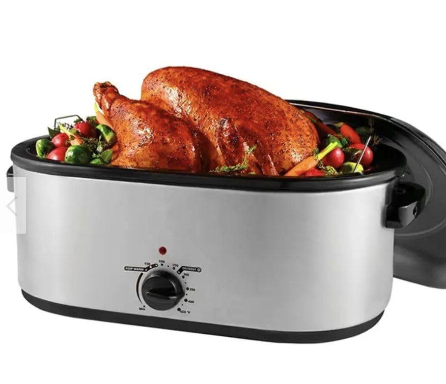 aca3bb57e83371737b529ec0f4a65f50875d2b7d7a67e699e854a9bbf50cff32.jpg Avantco ACR22SS 22 Qt. Countertop Roaster Oven/Warmer - 120V, 1450W - Image 1